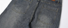 Zipper Pleated Deconstructed Stitching Edging Jeans