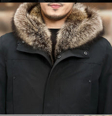 Long Hooded Parka Men Coat 2021 New Winter Real Fur Liner Natural Fur Collar Hooded Thick Warm Male Black Jacket Size M-4XL