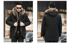 Long Hooded Parka Men Coat 2021 New Winter Real Fur Liner Natural Fur Collar Hooded Thick Warm Male Black Jacket Size M-4XL