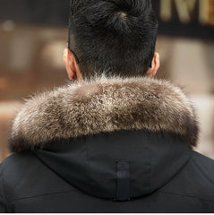 Long Hooded Parka Men Coat 2021 New Winter Real Fur Liner Natural Fur Collar Hooded Thick Warm Male Black Jacket Size M-4XL