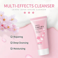 3Pcs Sakura Skin Care Set Hyaluronic Acid Moisturizing Toner Oil-Control Cleanser Nourishing Lotion Emulsion Smoothing Face Care