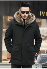 Long Hooded Parka Men Coat 2021 New Winter Real Fur Liner Natural Fur Collar Hooded Thick Warm Male Black Jacket Size M-4XL