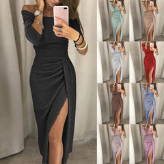 2024 Spring Summer Women Dresses Evening Party Women Dress Off Shoulder High Waist Elegant Long Dress Sexy Club Dress Vestidos