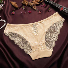 Fashional Seamless Lace Classic Briefs Underwear for Women BBC Sexy Words Printed Transparent Back Low Waist Female  Underpants