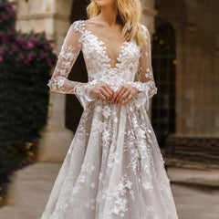 2024 Elegant High Waist Wedding Dress Women Clothing Pure White Long Sleeves Women's Solid Color Print Ball Gown Dresses 2024