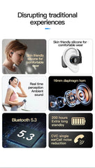 Wireless Headphones Bluetooth Headset With Microphone Bone Conduction Handsfree Noise Canceling Earphones For Driving Audifonos