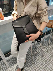 2024 Trend Women Fashion Backpack Female Korean Style Soft Cowhide Genuine Leather Shoulder Bag Lady Contrasting Color knapsack