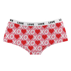 Sexy Lips Print Boxer Brief Valentine'S Day Lingeie High Waist Boyshort Love Underpants Female Underwear