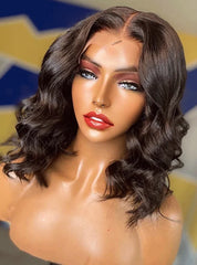 180 Density Short Bob Wigs Body Wave 13x4 Lace Front Wigs Brazilian Lace Frontal Synthetic Hair Wigs For Women Party Cosplay