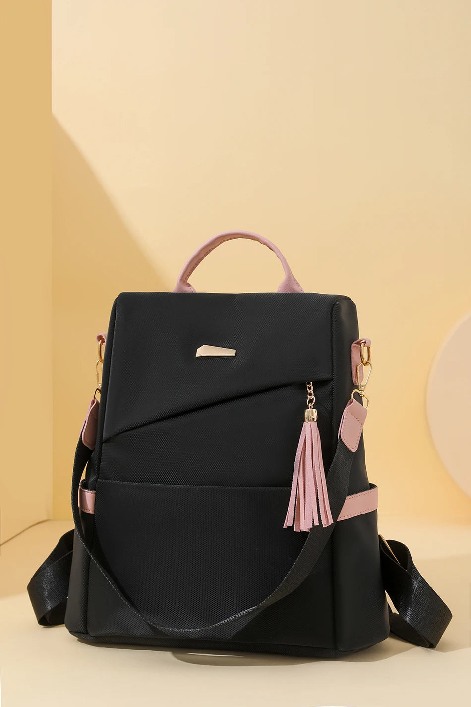 2024 New Fashionable Retro Womens Backpack Simple Tassel Female Shoulder Bag Soft Famous Luxury Designer Women Handbag Sac A Dos