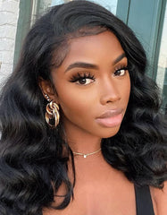 180 Density Short Bob Wigs Body Wave 13x4 Lace Front Wigs Brazilian Lace Frontal Synthetic Hair Wigs For Women Party Cosplay