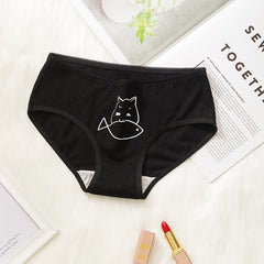 5Pcs/set Cotton Underwear Cute Cartoon Cat Panties for Woman Girl Soft Pantys Plus Size Breathable Briefs Female Sexy Lingerie