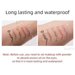 1pc Waterproof Eyeliner Gel Pencil Matte Silkworm Eyeliner Pen Brown Lasting Not Blooming Quick Drying Eye Liner Gel Pen Makeup