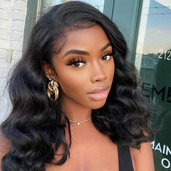 180 Density Short Bob Wigs Body Wave 13x4 Lace Front Wigs Brazilian Lace Frontal Synthetic Hair Wigs For Women Party Cosplay