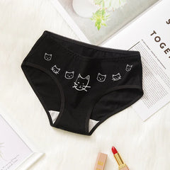 5Pcs/set Cotton Underwear Cute Cartoon Cat Panties for Woman Girl Soft Pantys Plus Size Breathable Briefs Female Sexy Lingerie