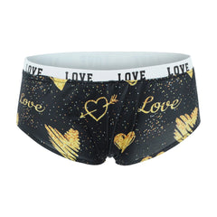 Sexy Lips Print Boxer Brief Valentine'S Day Lingeie High Waist Boyshort Love Underpants Female Underwear