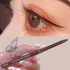 1pc Waterproof Eyeliner Gel Pencil Matte Silkworm Eyeliner Pen Brown Lasting Not Blooming Quick Drying Eye Liner Gel Pen Makeup