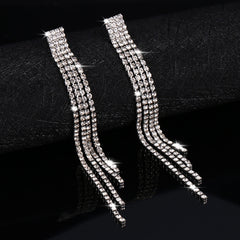 Luxury Crystal Long Tassel Earrings for Women