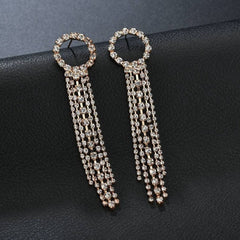 Luxury Crystal Long Tassel Earrings for Women