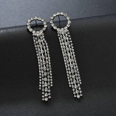 Luxury Crystal Long Tassel Earrings for Women