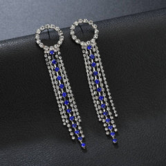 Luxury Crystal Long Tassel Earrings for Women