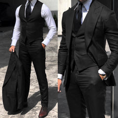 Wedding Groomsmen Suit Male [Jacket + Vest + Pants]