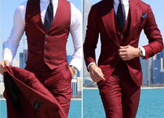 Wedding Groomsmen Suit Male [Jacket + Vest + Pants]