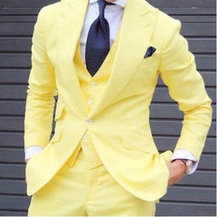 Wedding Groomsmen Suit Male [Jacket + Vest + Pants]