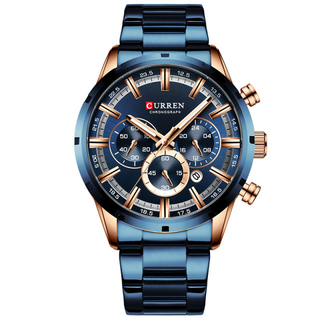 Top Brand Luxury Mens Watches Full Steel Waterproof