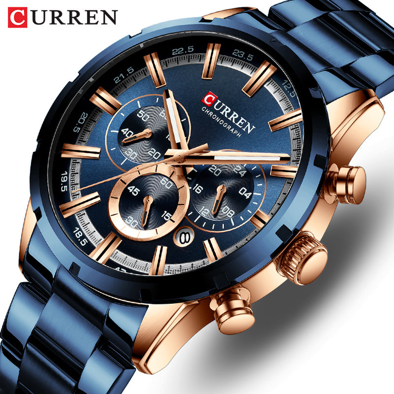 Top Brand Luxury Mens Watches Full Steel Waterproof