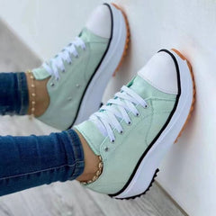 Women Sport Shoes Flat Lace-Up