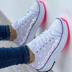 Women Sport Shoes Flat Lace-Up