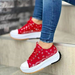 Women Sport Shoes Flat Lace-Up