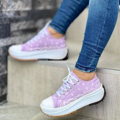 Women Sport Shoes Flat Lace-Up