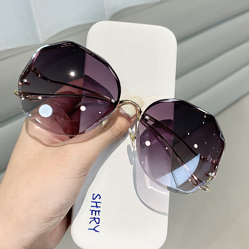 Rimless Fashion Sunglasses Women Luxury