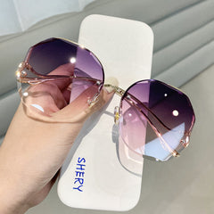 Rimless Fashion Sunglasses Women Luxury