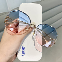 Rimless Fashion Sunglasses Women Luxury