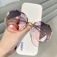 Rimless Fashion Sunglasses Women Luxury